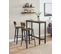 Tabouret Bar Industriel, Lot De 2, Avec Dossier, Cadre En Acier, Style Industriel