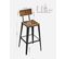 Tabouret Bar Industriel, Lot De 2, Avec Dossier, Cadre En Acier, Style Industriel