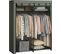 Armoire Chambre, Penderie Avec 2tringles, Porte-vêtements, Housse En Tissu, 43x140x174cm, Vert Olive