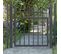 Porte De Jardin, Avec Serrure, Poignée Et Clé De Qualité, 106 X 100 Cm (l X H), Gris
