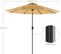 Parasol De Jardin Ø3 M, Ombrelle, Protection Upf 50+, Toile Polyester Octogonale, Inclinable