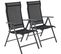 Lot De 2 Chaises De Jardin Pliables, Cadre En Aluminium, Dossier Réglable, Charge 150 Kg, Noir