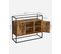 Buffet, Compartiments, Style Industriel, 35 x 100 x 80,5 cm, Marron Rustique Et Noir