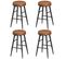 Collection Echo Tabouret De Bar, Lot De 4, En Pu Avec Coutures, Hauteur Assise 63 Cm, Marron Caramel