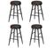 Collection Echo Tabouret De Bar, Lot De 4, En Pu Avec Coutures, Hauteur Assise 63 Cm, Noir Pur