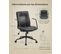 Chaise De Bureau Pivotante, Ergonomique, Surface Pu, Noir D'encre