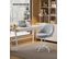 Chaise De Bureau, Fauteuil Pivotant En Velours, Rembourrage En Mousse, Réglable En Hauteur, Gris