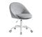 Chaise De Bureau, Fauteuil Pivotant En Velours, Rembourrage En Mousse, Réglable En Hauteur, Gris