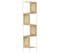 Étagère D'angle à 5 Niveaux, Bibliothèque Avec Côtés Effet Rotin, 31,9 X 31,9 X 156,4 Cm,beige Chêne