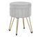 Tabouret Rangement, En Velours, 39 X 44,4 Cm (diamètre X H), 4 Pieds En Métal, Gris Tourterelle