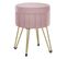 Tabouret Rangement, Siège Rond, En Velours, 39 X 44,4 Cm (diamètre X H), 4 Pieds En Métal, Rose