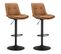 Tabourets De Bar, Lot De 2, Siège Pivotant à Hauteur Réglable, Avec Repose-pieds, Marron Caramel