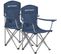 Chaise Pliante Camping, Lot De 2, Dossier Haut, Accoudoir, Porte-gobelet, Portable, Bleu Crépuscule