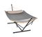 Hamac Avec Support, Barre De Soutien Double, Avec Coussin, Structure Noire Et Hamac Gris