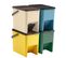 Poubelles De Tri Pour La Cuisine, Lot De 4, Empilables, 20l, Jaune, Bleu, Beige Et Vert