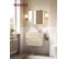 Meuble Sous Vasque Mural, 2 Tiroirs, 40 X 60 X 50 Cm, Pour Salle De Bain, Blanc Nuage Et Beige