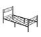 Lit Simple, Convient Pour Matelas De 90 X 200 Cm, Montage Facile, Pour Petits Espaces, Noir D'encre