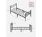 Lit Simple, Convient Pour Matelas De 90 X 200 Cm, Montage Facile, Pour Petits Espaces, Noir D'encre