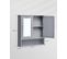 Armoire Murale, 2 Portes-miroir Et Compartiment Ouvert, 13 X 56,5 X 58,5 Cm, Gris Tourterelle