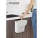 Poubelle De Cuisine Suspendue, 9l, Petite Poubelle Compost, Avec Couvercle, Blanc