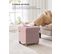 Pouf, Tabouret Avec Repose-pieds, Pliable, Banc Avec Rangement, 38 X 38 X 40 Cm, Rose Bonbon