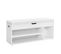 Banc à Chaussures Rembourré, 3 Compartiments, Rangement Caché, Capacité De Charge 150 Kg, Blanc