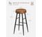 Collection Echo Tabouret De Bar, Lot De 2, Siège Haut, Pu, Hauteur Assise 76,2 Cm, Marron Caramel