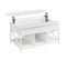 Table Basse, Table De Salon Avec Plateau Relevable, 60 X 100 X (48-62) Cm, Blanc Neige Et Blanc