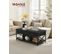 Table Basse, Table De Salon Avec Plateau Relevable, 60 X 120 X (48-62) Cm, Gris Anthracite Et Noir