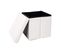 Pouf Coffre De Rangement Carre Synthétique Blanc 30x30x30