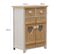 Buffet 2 Tiroirs 2 Porte Bois Clair Blanc Vintage Retro 70x51x30