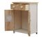 Buffet 2 Tiroirs 2 Porte Bois Clair Blanc Vintage Retro 70x51x30