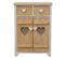 Buffet 2 Tiroirs 2 Porte Bois Clair Blanc Vintage Retro 70x51x30