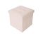 Pouf Boite De Rangement Carre Synthetique Beige Design 30x30x30