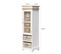 Meuble 2 Paniers 1 Port  Bois Osier Blanc 102x32x27