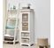 Meuble 2 Paniers 1 Port  Bois Osier Blanc 102x32x27