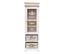 Meuble 2 Paniers 1 Port  Bois Osier Blanc 102x32x27