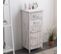 Meuble D'appoint Chevet 1 Port 2 Tiroirs Blanc Shabby 84x37x30