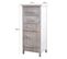 Meuble D'appoint Chevet 1 Port 2 Tiroirs Blanc Shabby 84x37x30