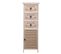 Meuble 3 Tiroirs 1 Port Bois Blanc Marron Rustique 94x32x27