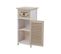 Meuble Commode Port 1 Tiroir Bois Blanc Marron Clair 75x32x27