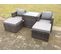 Salon De Jardin En Rotin Avec 2 Chaises Table D'appoint 2 Tabourets Mélange Gris Foncé