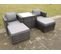 Salon De Jardin En Rotin Avec 2 Chaises Table D'appoint 2 Tabourets Mélange Gris Foncé