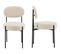 Lot De 2 Chaises En Velours Côtelé Beige, Piètement Métal Noir - Evora