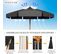 Parasol Inclinable Ø300cm Avec Manivelle Anti-uv,protection Solaire Toile Polyester Imperméable