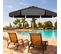 Parasol Inclinable Ø300cm Avec Manivelle Anti-uv,protection Solaire Toile Polyester Imperméable