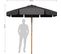 Parasol Inclinable Ø300cm Avec Manivelle Anti-uv,protection Solaire Toile Polyester Imperméable