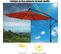 3m Parasol Déporté Excentré Avec 24 LED Lampe Solaire Fait Fer-hauteur 250cm(bordeaux)