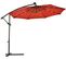 3m Parasol Déporté Excentré Avec 24 LED Lampe Solaire Fait Fer-hauteur 250cm(bordeaux)