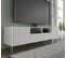 Meuble TV 200x56x42 Cm Blanc Mat Vague 2d2s Meuble Hi-fi Luxueux Sur Pied
